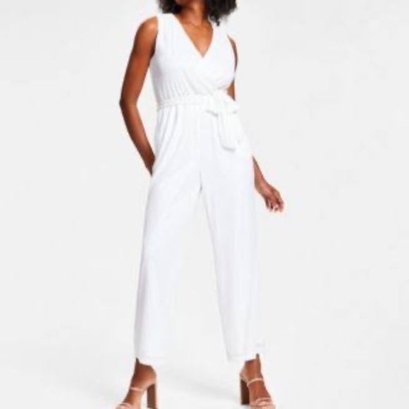 I.N.C. White Sequin Sleeveless Jumpsuit - Picture 3 of 16